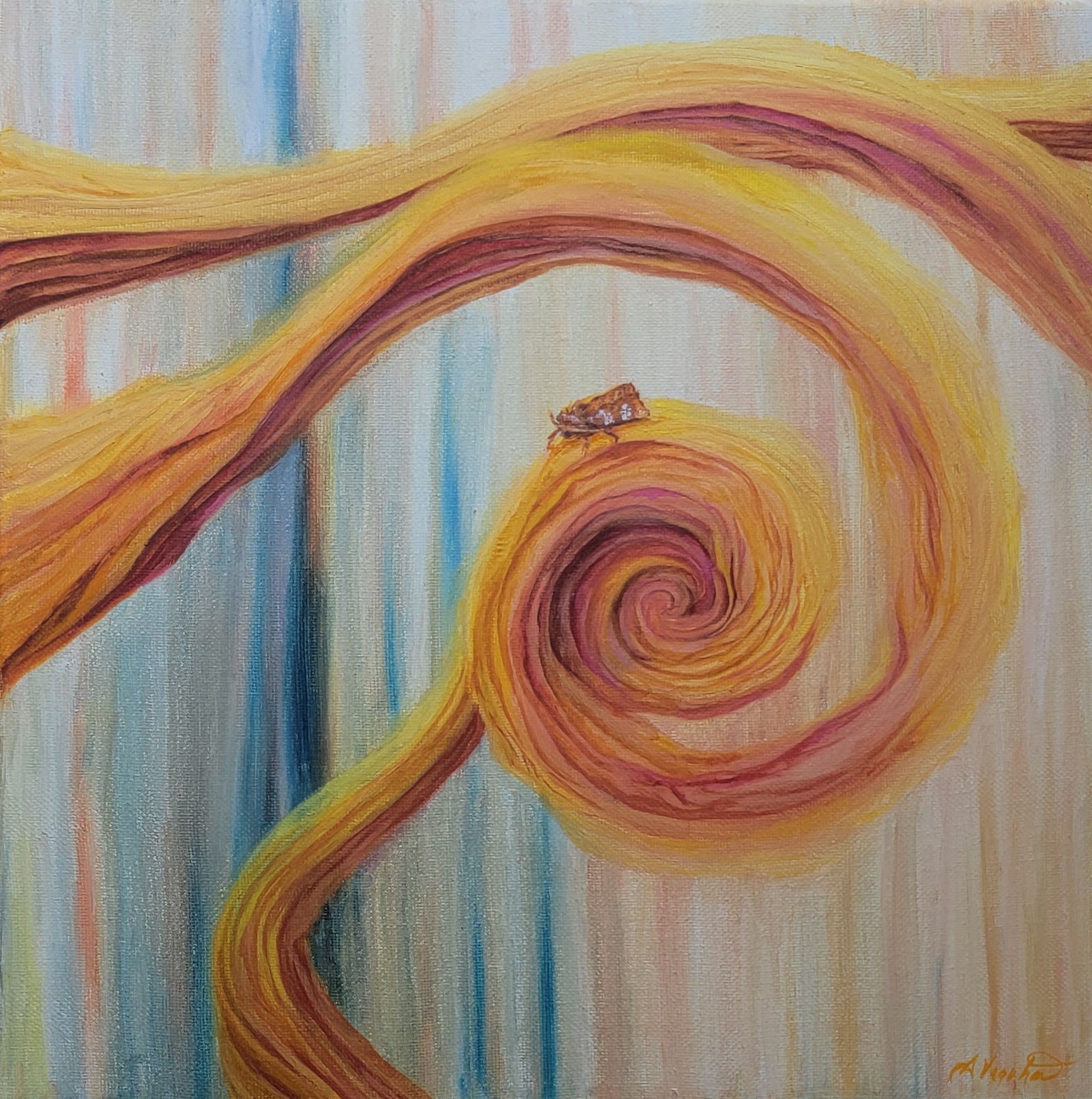 painting with the endangered Rattelsnake Master Borer Moth