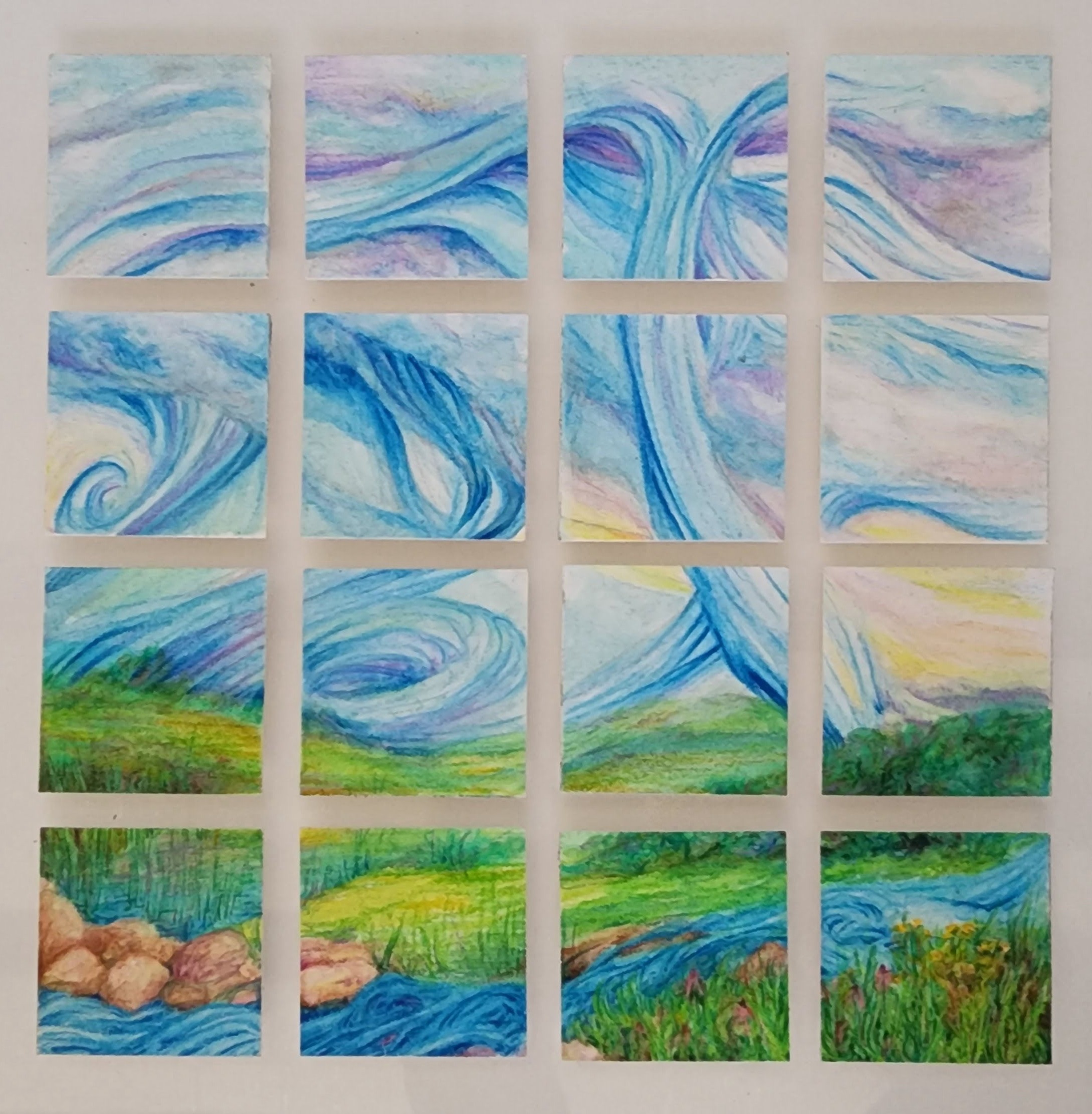 abstract painting of stormy landscape