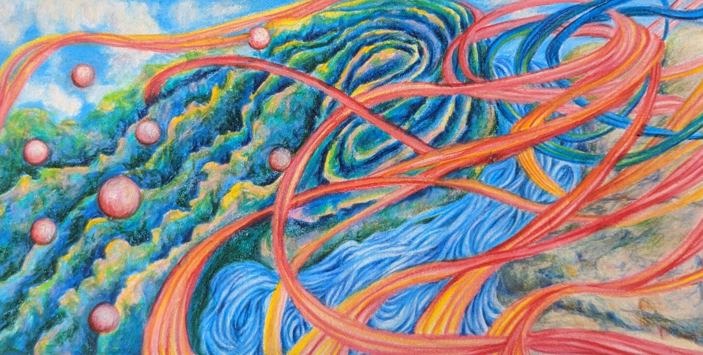 Painting Overlook of Lee Creek at Devils Den SP