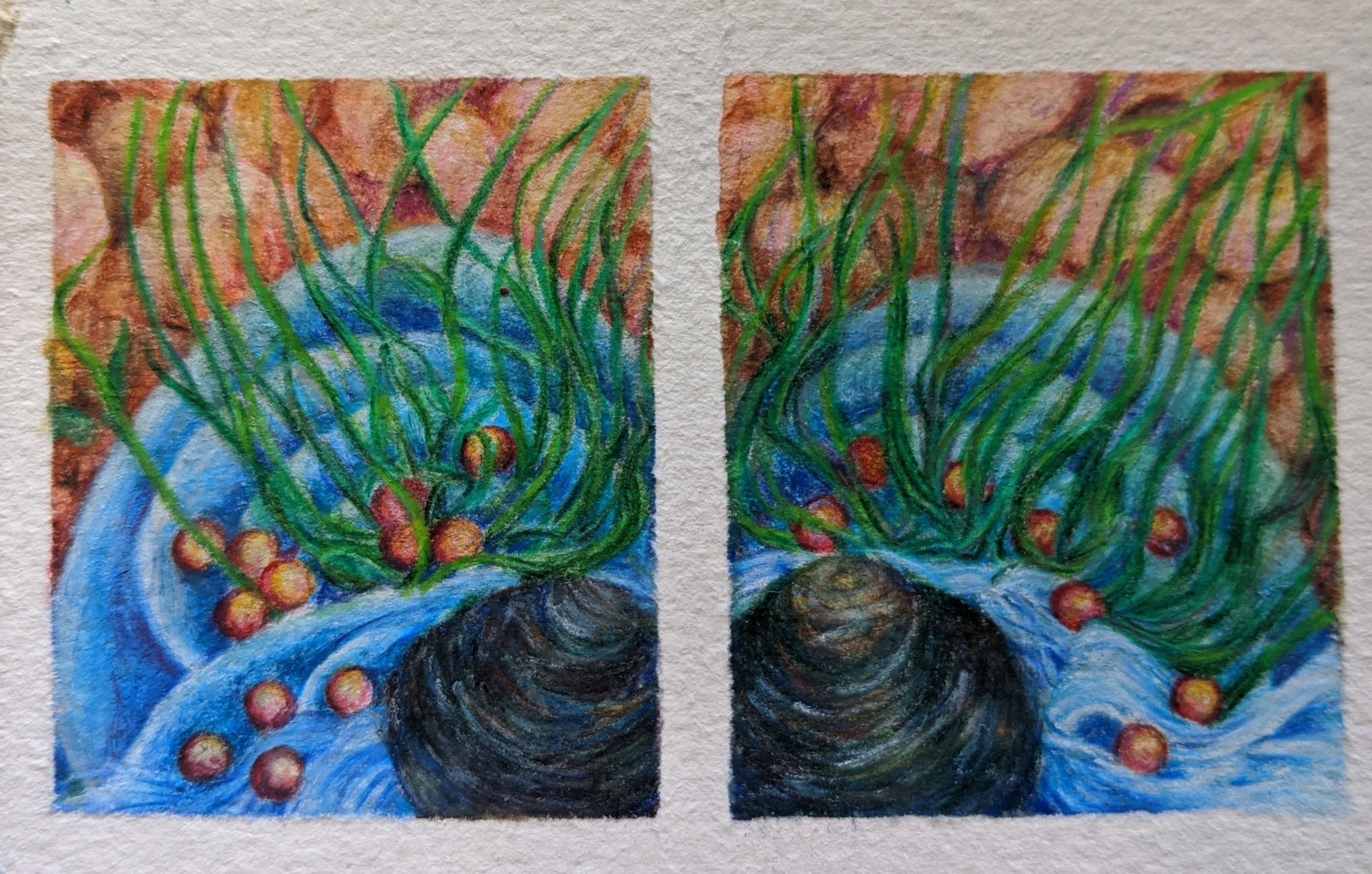 abstract painting with mussels