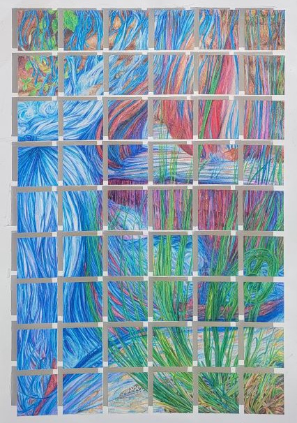 abstract painting of a stream